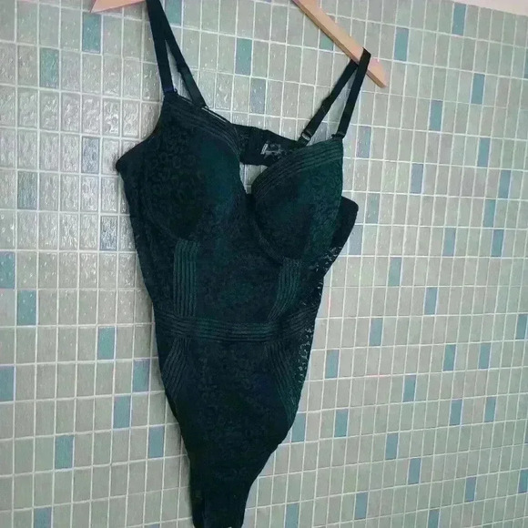 Push Up Bra Bodysuit Shape Wear Dark Green - Picture 4 of 14